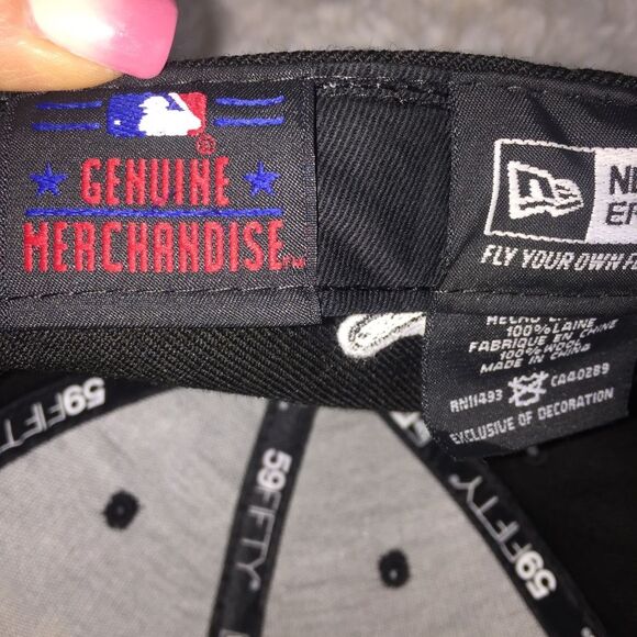 Pittsburgh Pirates Flat Bill Baseball Hat Sz 7 New Era MLB Black 59 Fifty - Picture 9 of 9